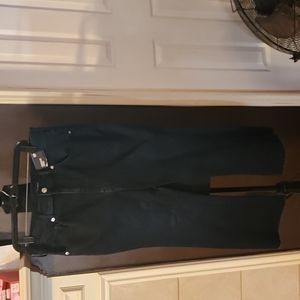 Express Cropped Flare High Rise dark wash